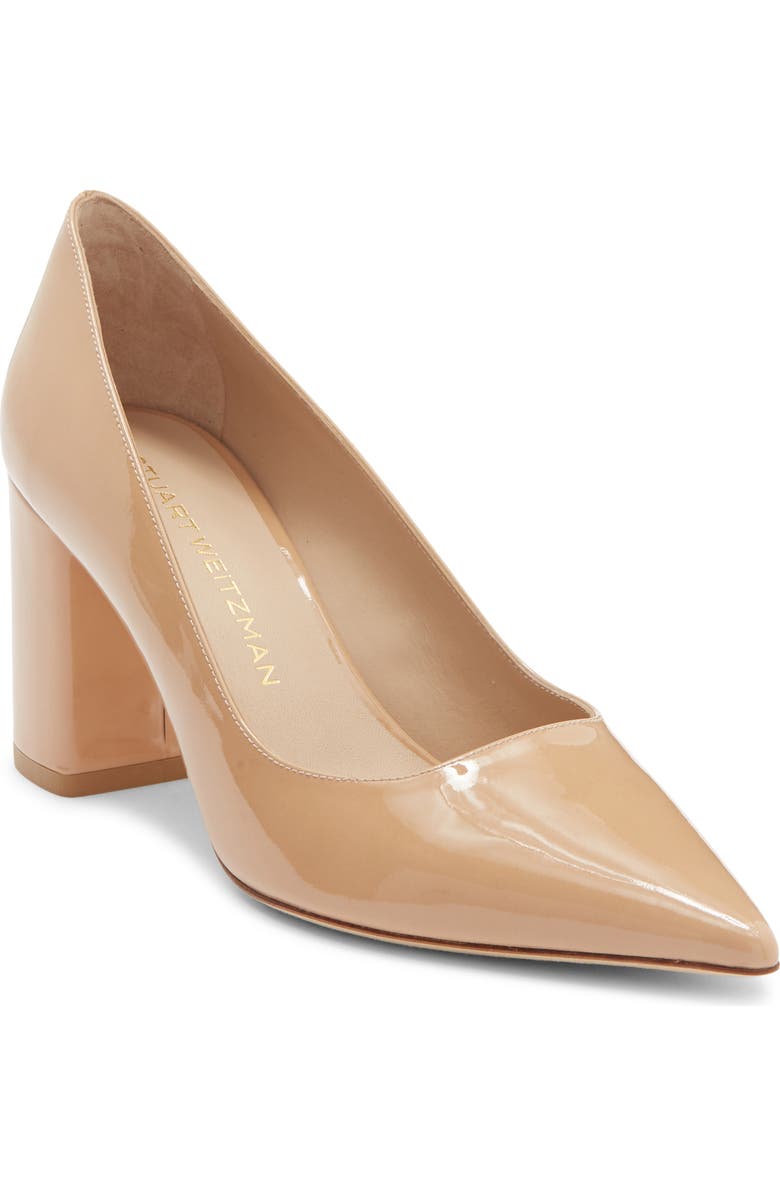 Stuart Weitzman Stuart Power Block 75 Pump, Main, color, Adobe