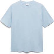 MANGO Oversize Cotton & Linen Crewneck T-Shirt