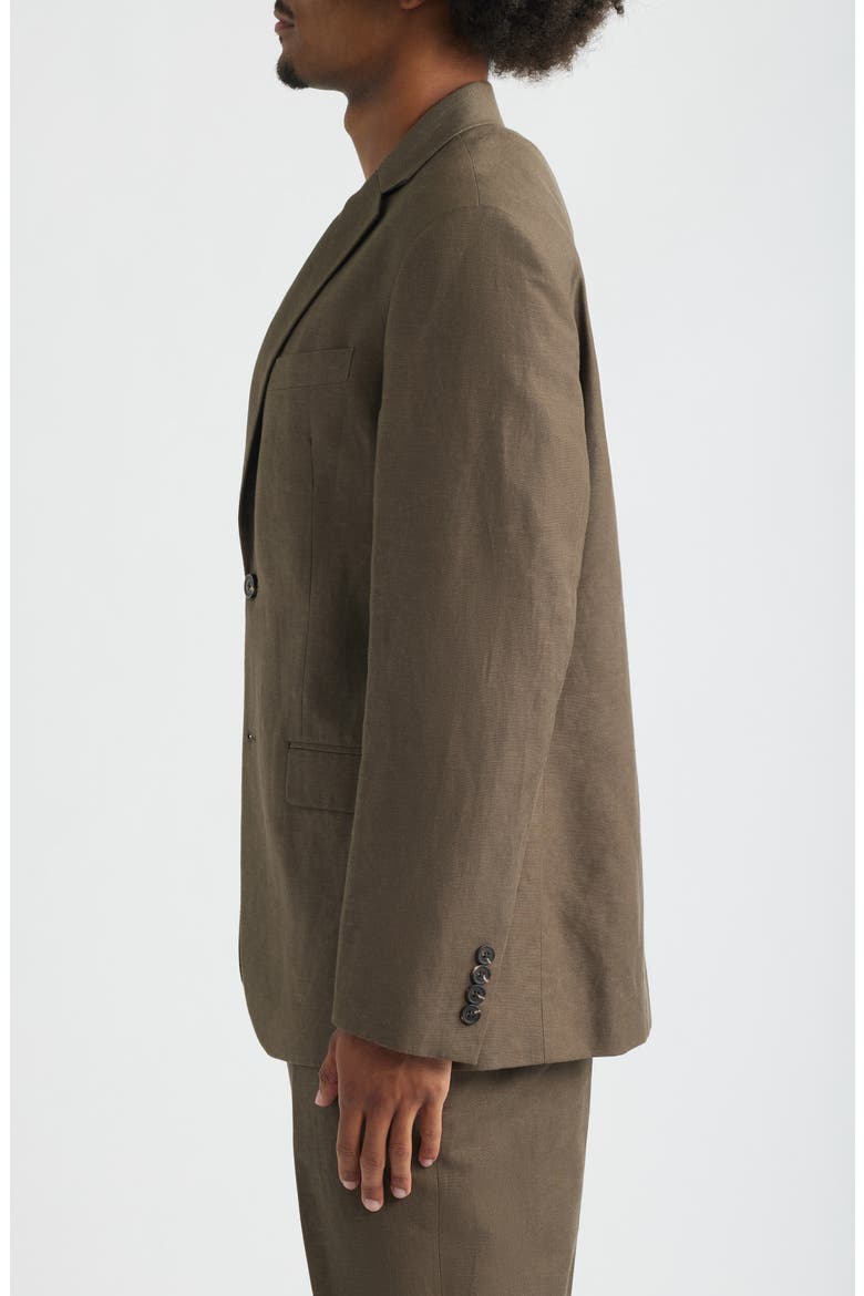 Slim Fit Solid Linen Blend Sport Coat, Alternate, color, BROWN ACORN