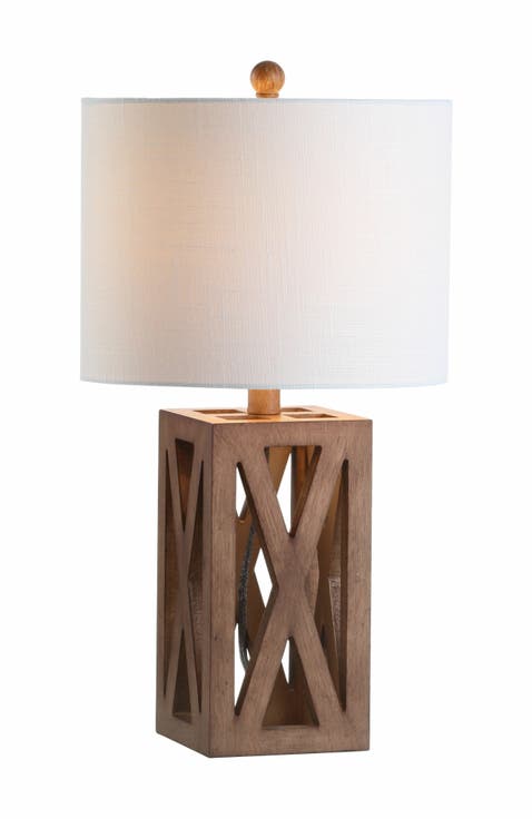 Stewart Farmhouse Wood LED Table Lamp