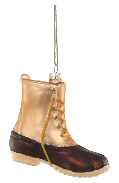 Duck Boot Glass Ornament