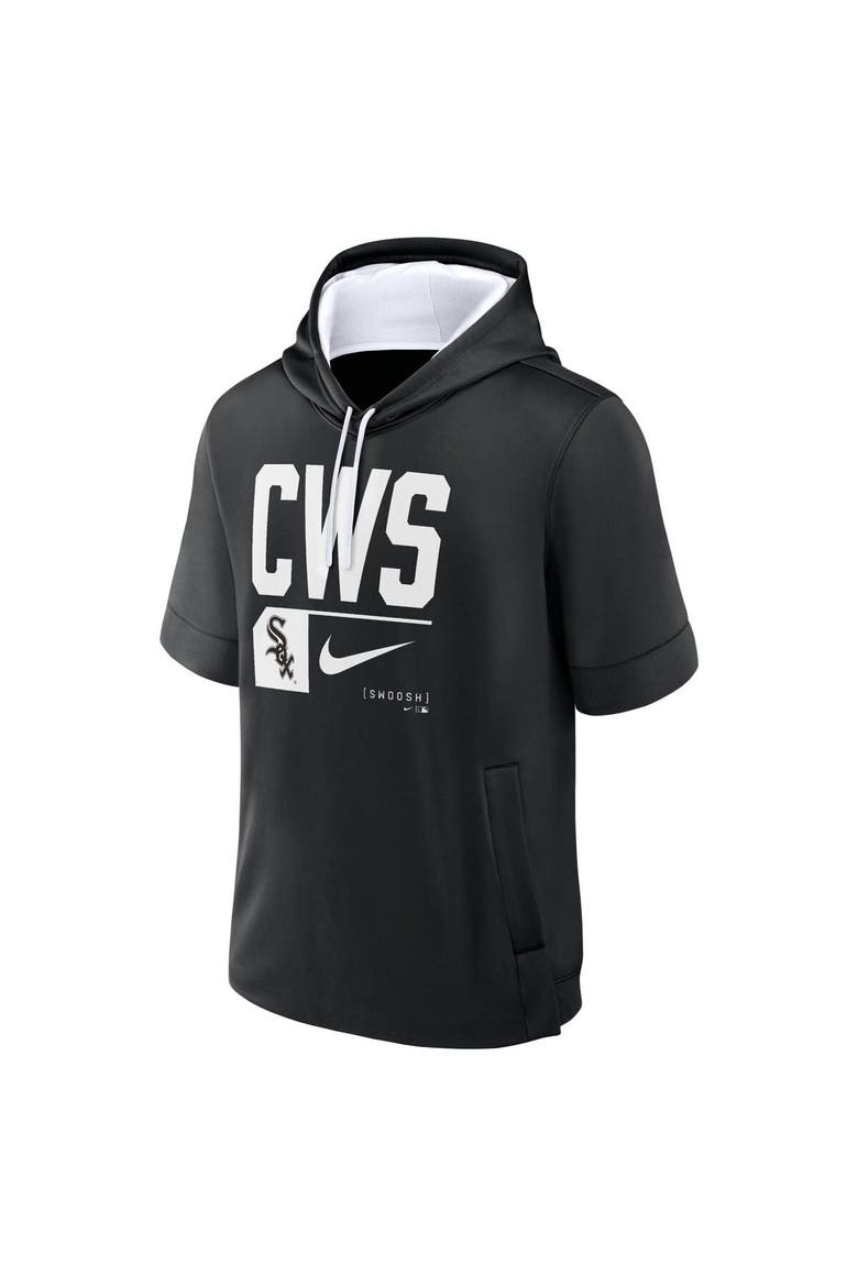 Men's Nike Black Chicago White Sox Tri Code Lockup Short Sleeve Pullover Hoodie, Alternate, color, Black