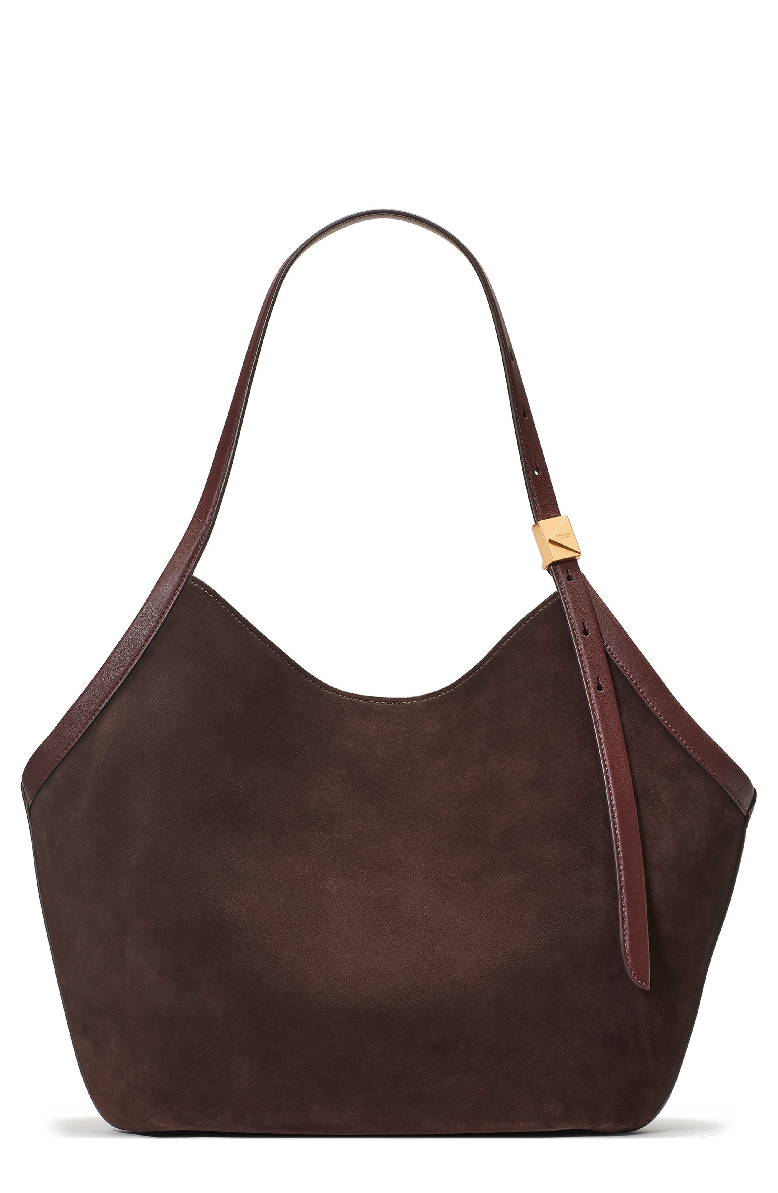 Kate Spade New York deco suede tulip tote, Main, color, 