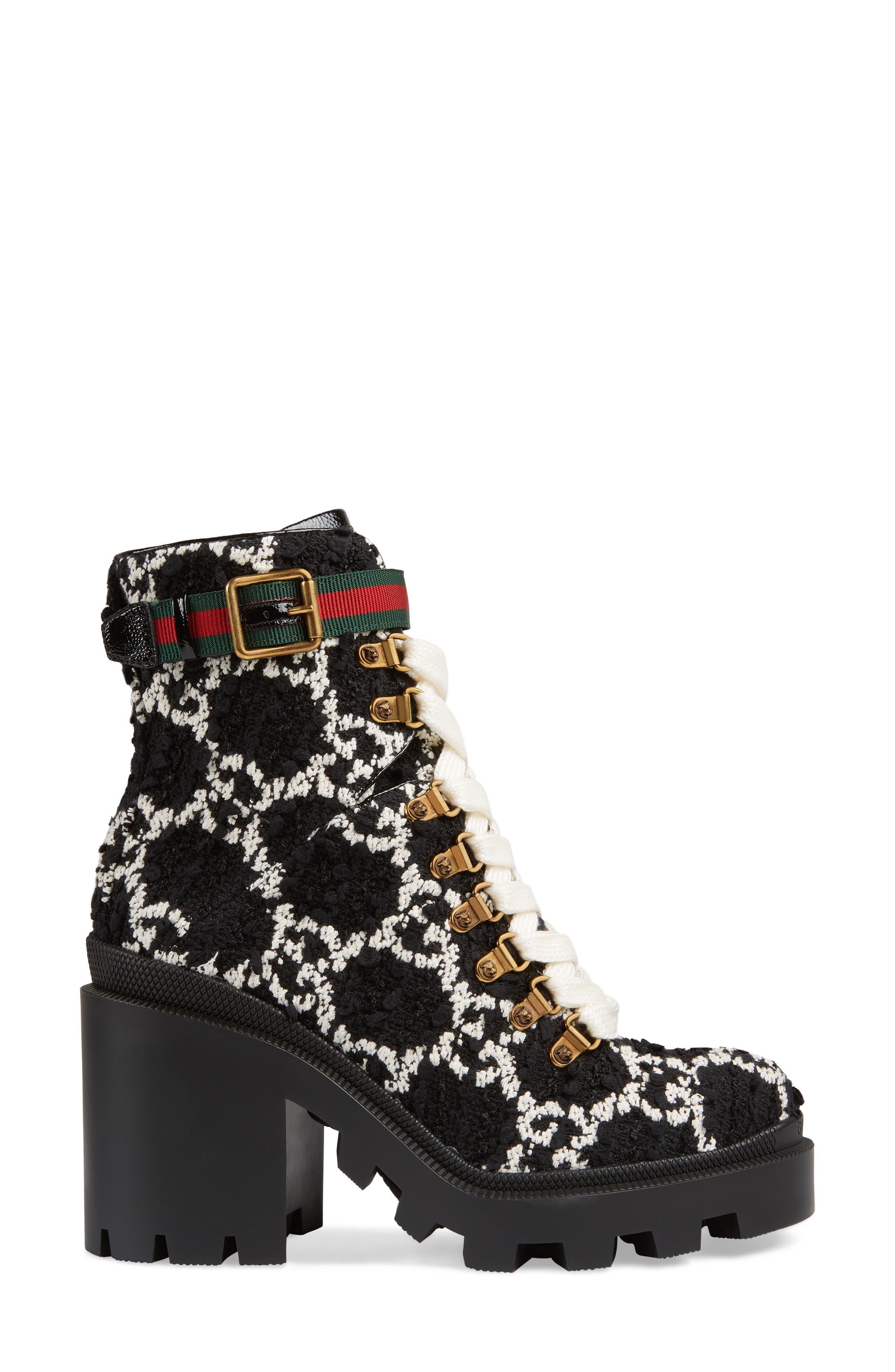 Gucci Trip Logo Bootie, Alternate, color, 