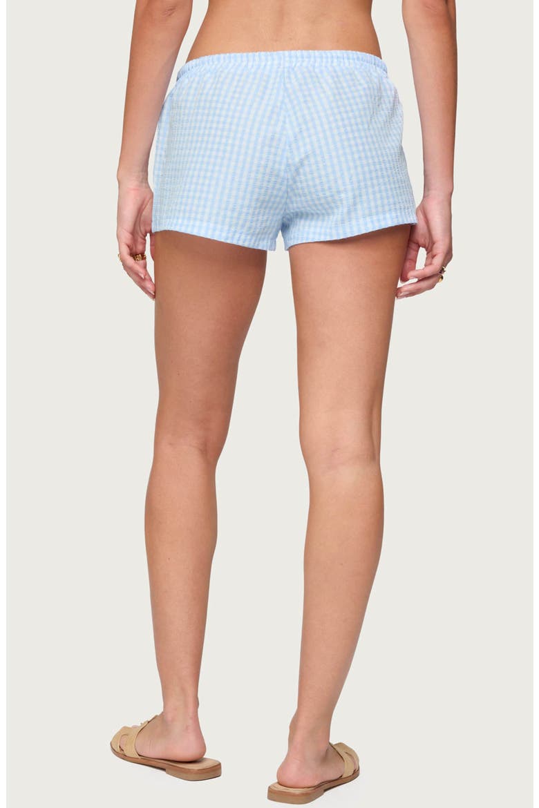 Yaffa Gingham Shorts, Alternate, color, LIGHT-BLUE