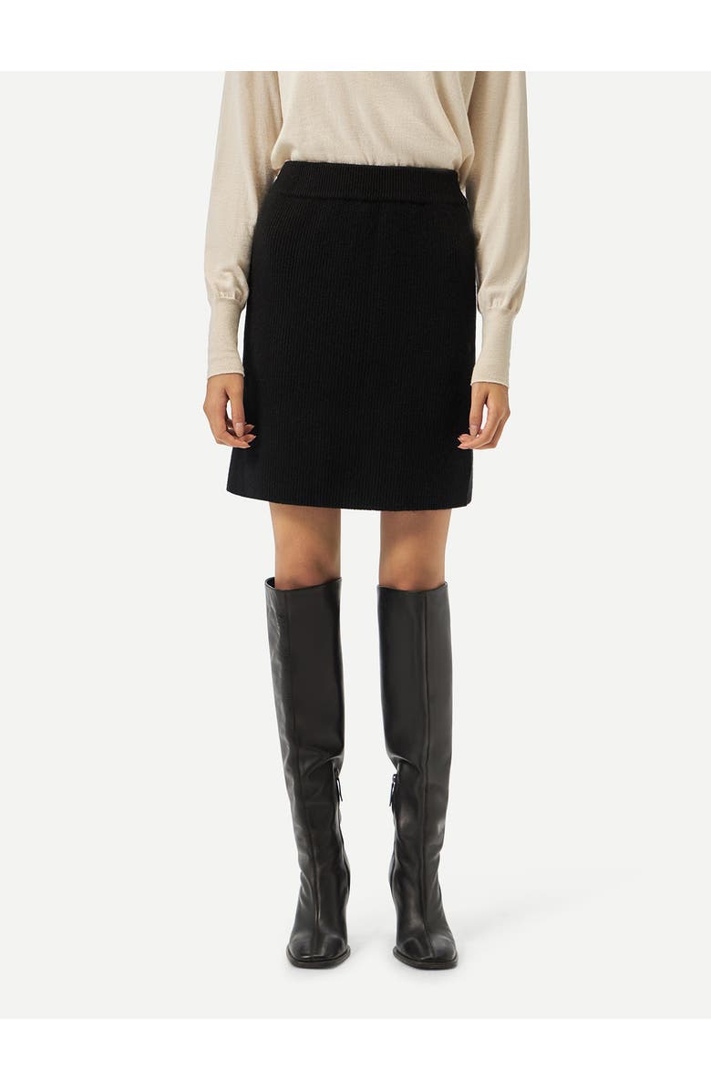 GOBI Mongolian Cashmere Cashmere Mini Skirt, Alternate, color, Black