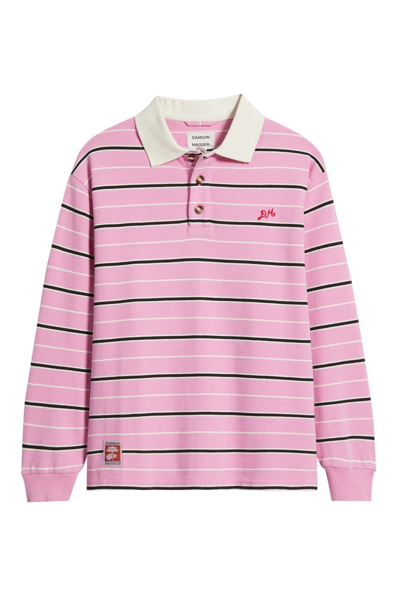 Remie Long Sleeve Striped Rugby Shirt, Alternate, color, PINK