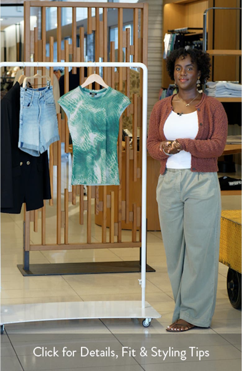 Nina Print Cap Sleeve Mesh Top, sales video thumbnail