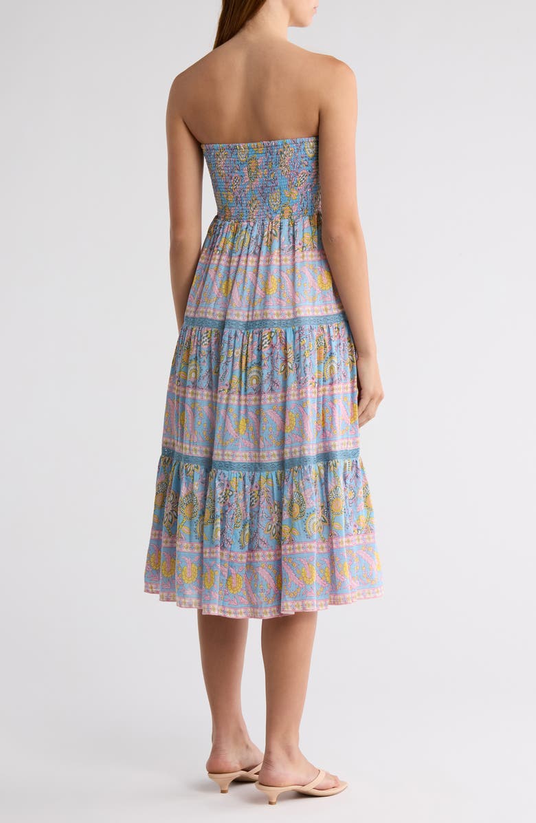 ALICIA BELL Mandy Cotton & Silk Cover-Up Maxi Skirt, Alternate, color, Blue Yellow Print