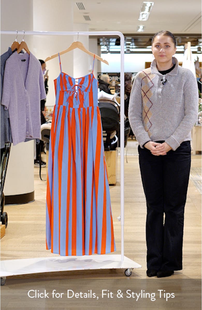 Primo Lace Back Stripe Sleeveless Maxi Dress, sales video thumbnail