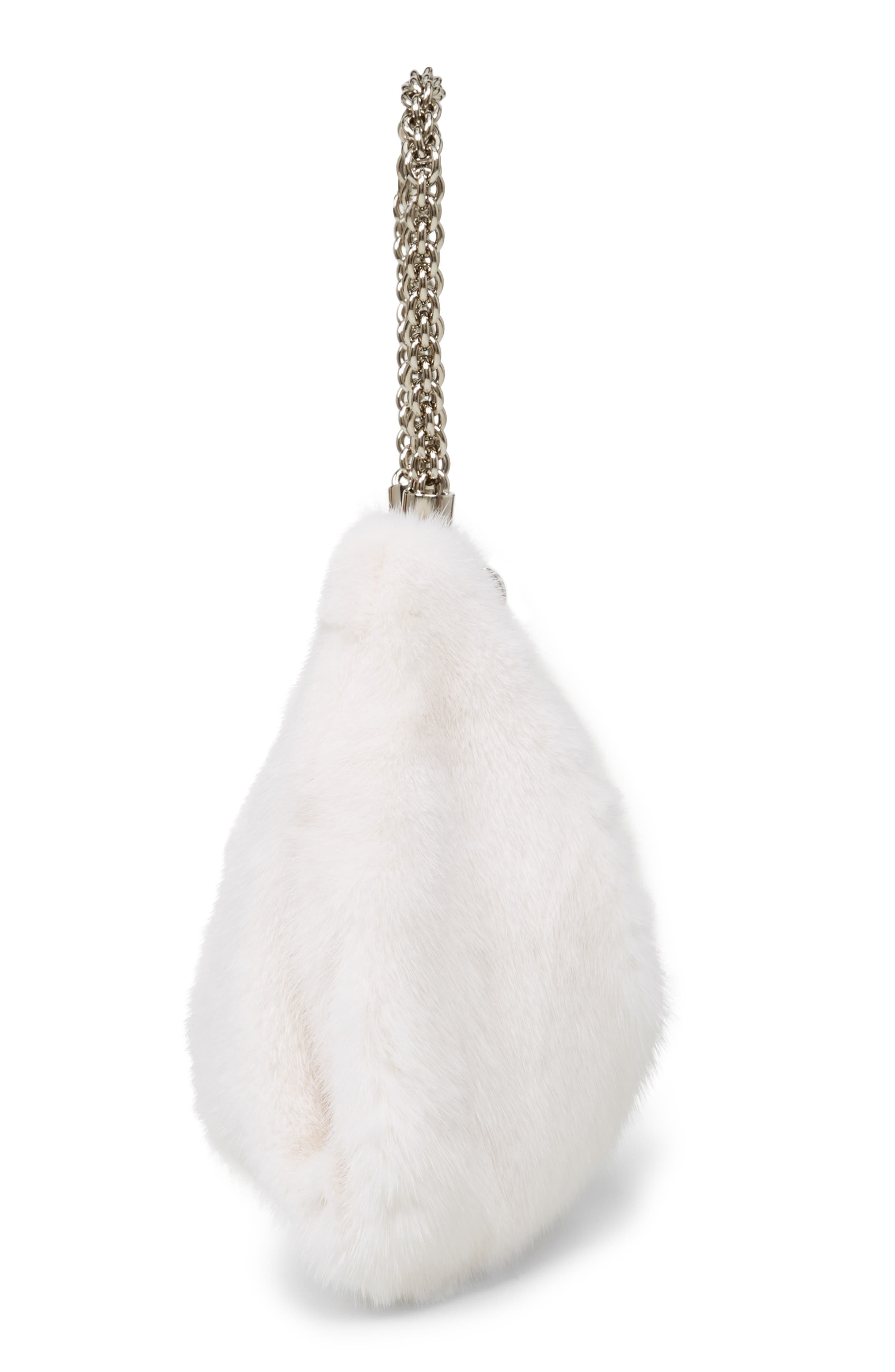 Jimmy Choo Callie Genuine Mink Fur Clutch, Alternate, color, 