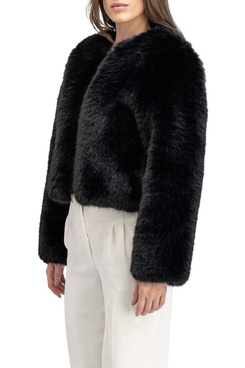 Fur-Free Fox (Faux Fur) Bolero, Alternate, color, BLACK