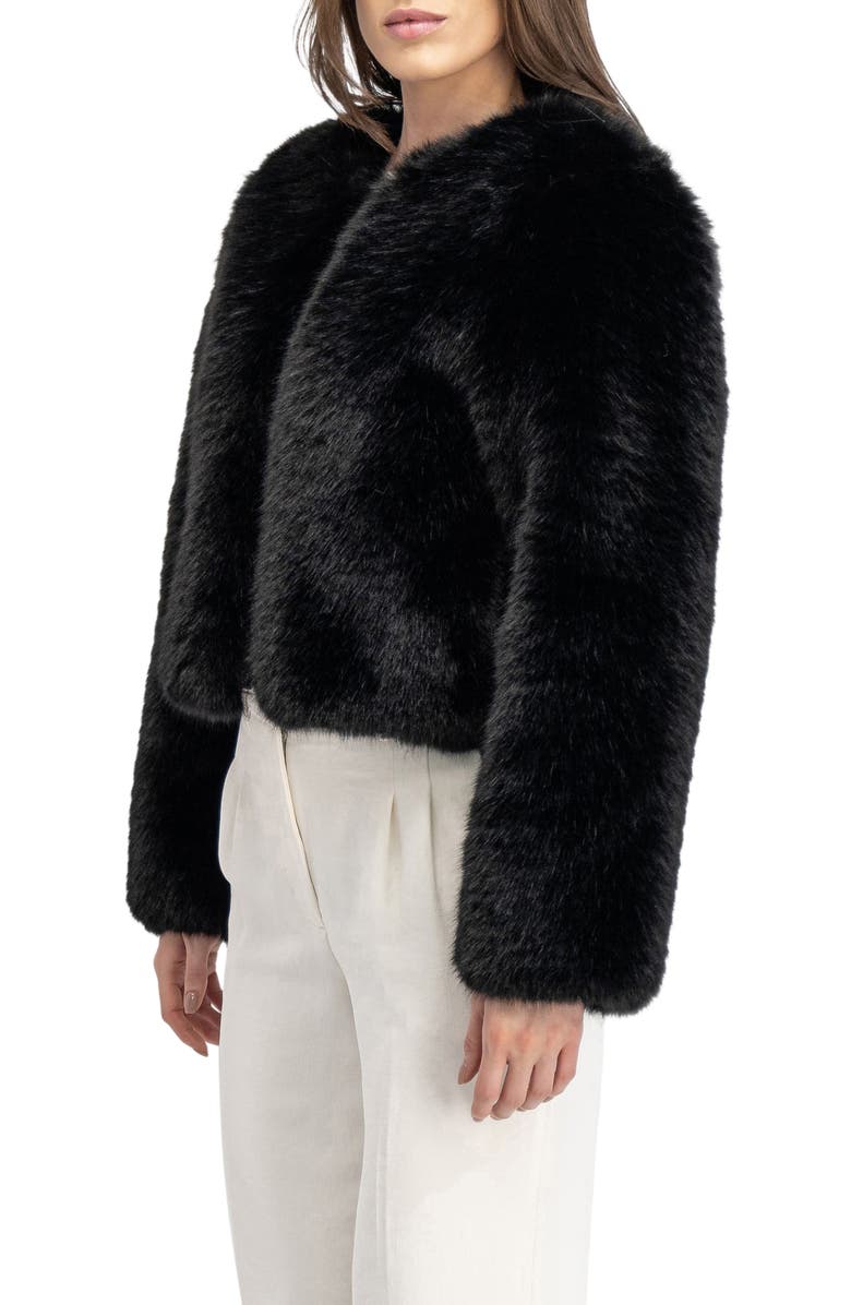 Lyla Grant Fur-Free Fox (Faux Fur) Bolero, Alternate, color, Black