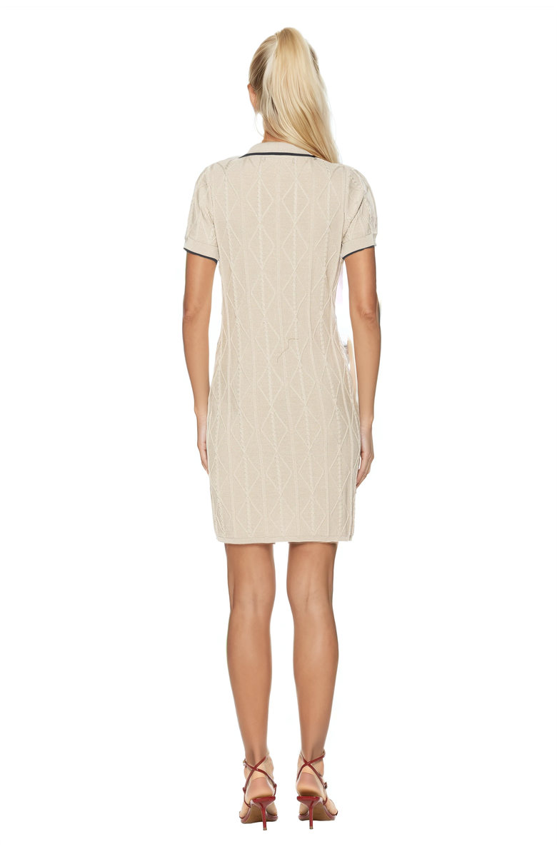 Alexia Admor Cove Collared Button Down Contrast Knit, Alternate, color, Ivory