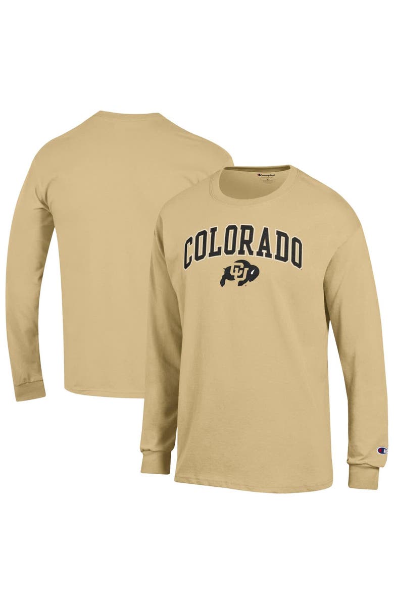 Champion Men's Champion Gold Colorado Buffaloes Arch Over Logo Long Sleeve T-Shirt, Alternate, color, Gold