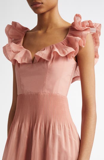 【Zimmermann】PLEATED FRILL MIDI DRESS プリーツ フリルミディ Zimmermann Pleated Frill Midi Dress | Nordstrom