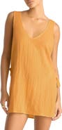 Vitamin A® Riviera Sleeveless Linen Cover-Up Minidress