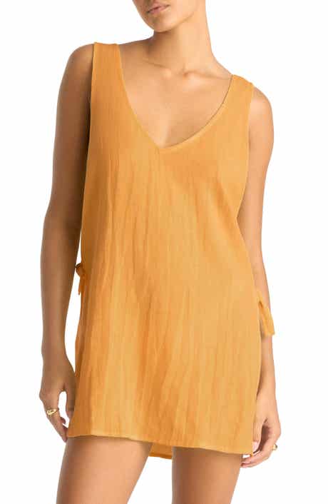 Vitamin A® Riviera Sleeveless Linen Cover-Up Minidress