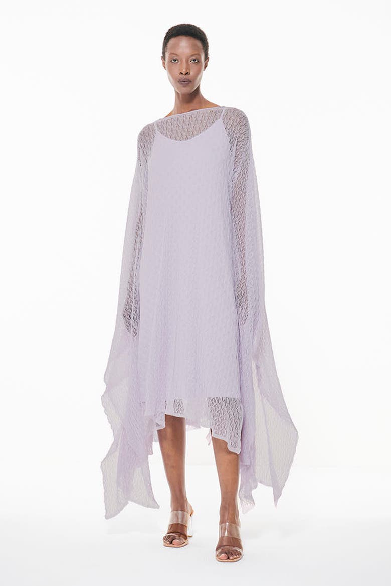 Textured Open Knit Kaftan, Main, color, Light/Pastel Purple