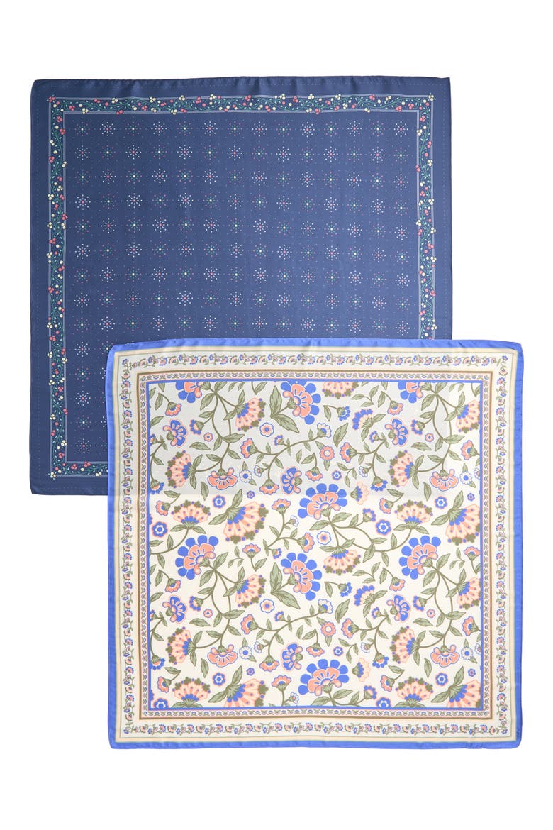 Assorted 2-Pack Satin Scarf, Alternate, color, IVORY- NAVY COMBO