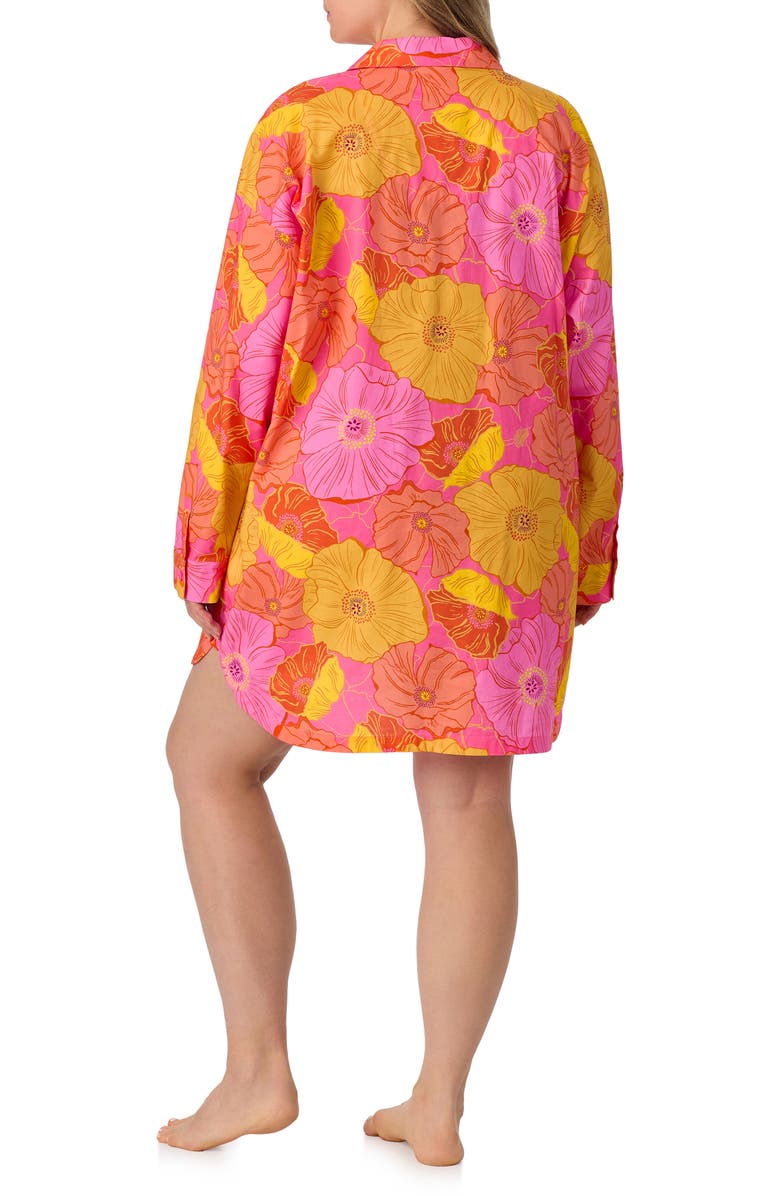 BedHead Pajamas Floral Long Sleeve Organic Cotton Poplin Sleep Shirt, Alternate, color,