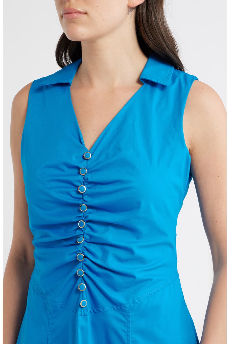 Ruched Sleeveless Dress, Alternate, color, BLUE JEWEL