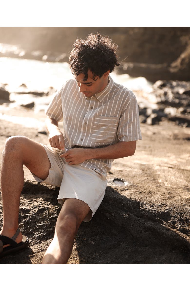 tentree Dundas Shirt, Alternate, color, Clay/Wide Pinstripe
