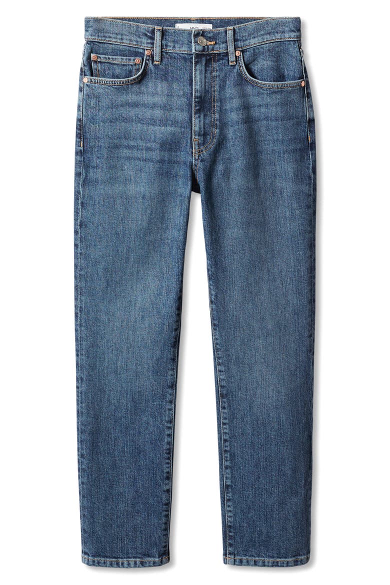 High Waist Crop Slim Jeans, Alternate, color, DARK BLUE