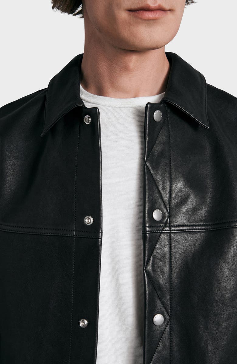 rag & bone Owen Leather Trucker Jacket, Alternate, color,