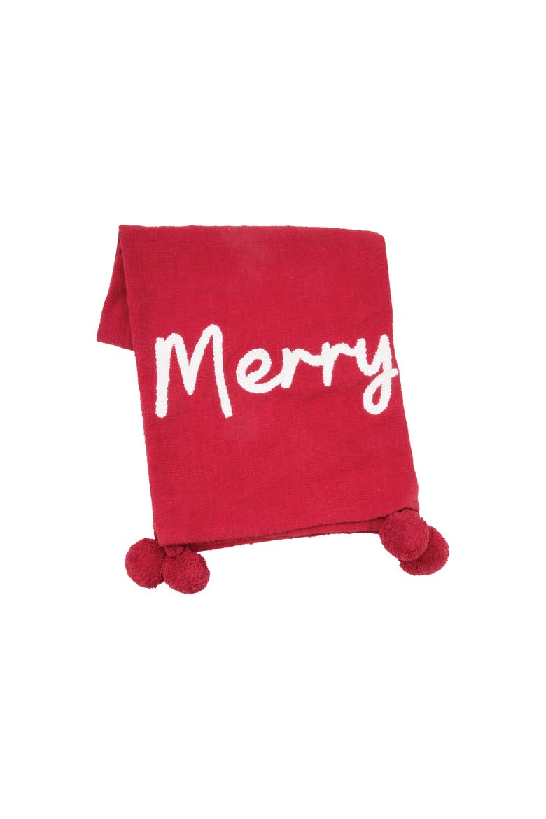 A Christmas Holiday Tufted Solid Throw Blankets, Main, color, Red