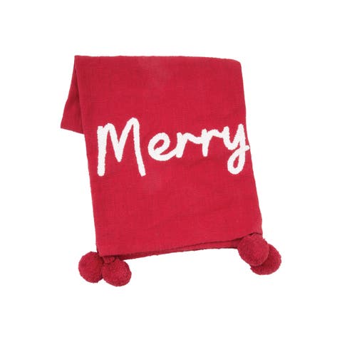A Christmas Holiday Tufted Solid Throw Blankets