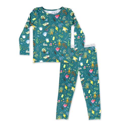 Bellabu Bear Kids Unisex Kids' Mandrakes Potions & Herbs Set Of 2 Piece Pajamas In Green