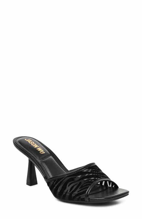 Caston Zebra Mesh Heeled Mule