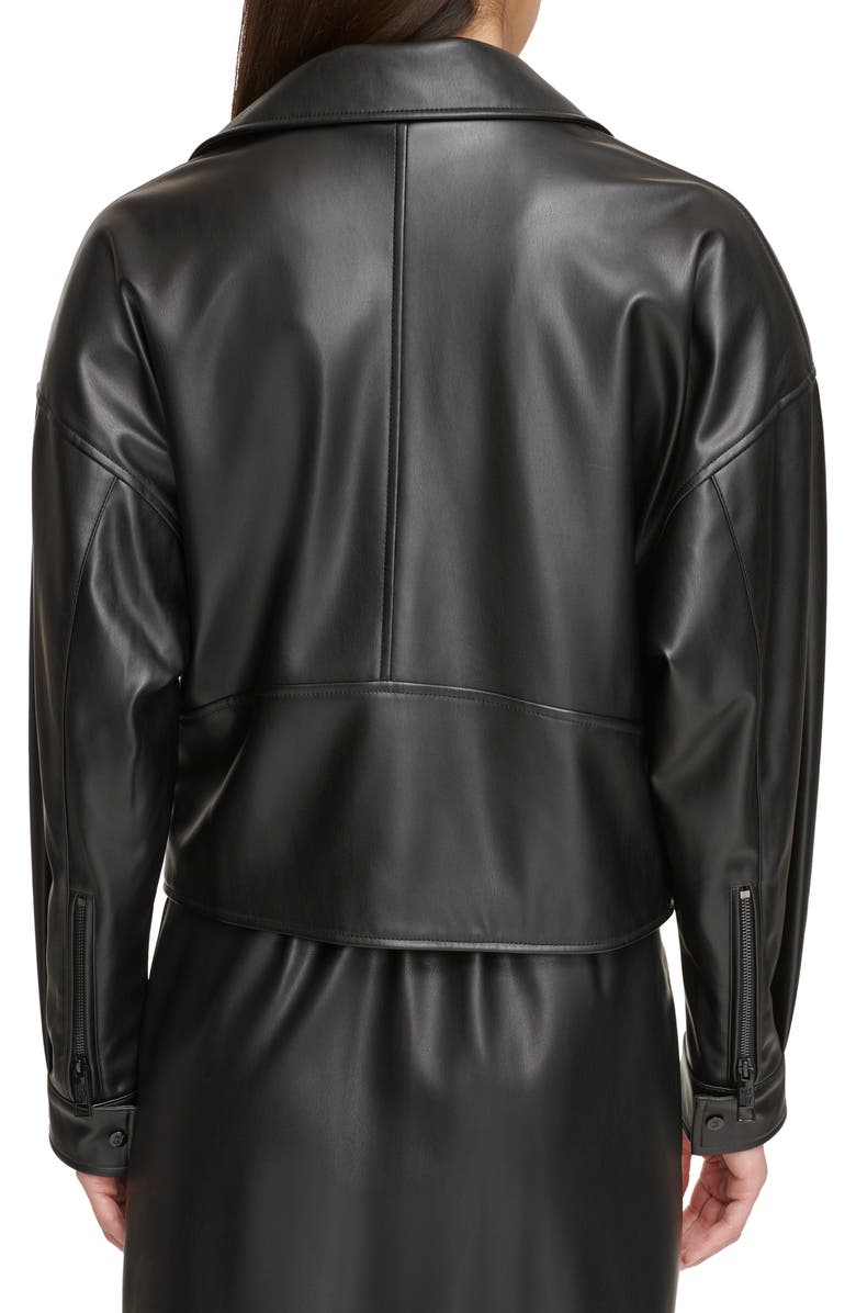 DKNY Faux Leather Moto Jacket, Alternate, color,
