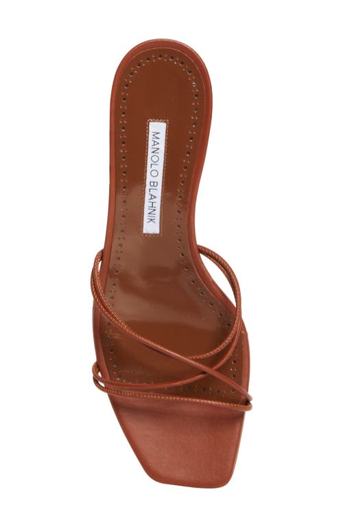 Manolo Blahnik Ninefemu Strappy Kitten Heel Slide Sandal