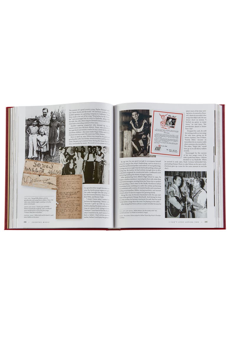 Country Music Leather Coffee Table Book, Alternate, color, Red