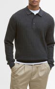 Barbour Smeaton Wool Blend Long Sleeve Polo