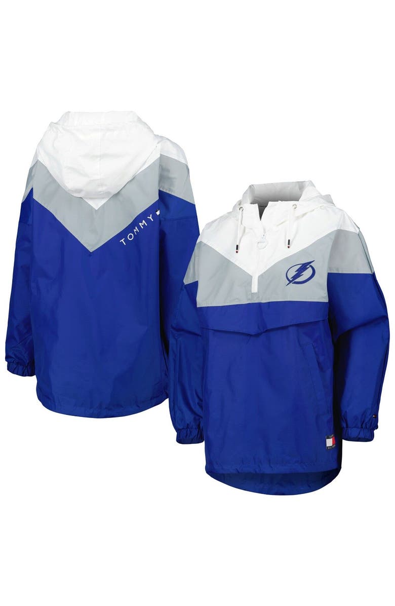 Tommy Hilfiger Women's Tommy Hilfiger Blue/Silver Tampa Bay Lightning Staci Half-Zip Windbreaker Jacket, Main, color, Blue