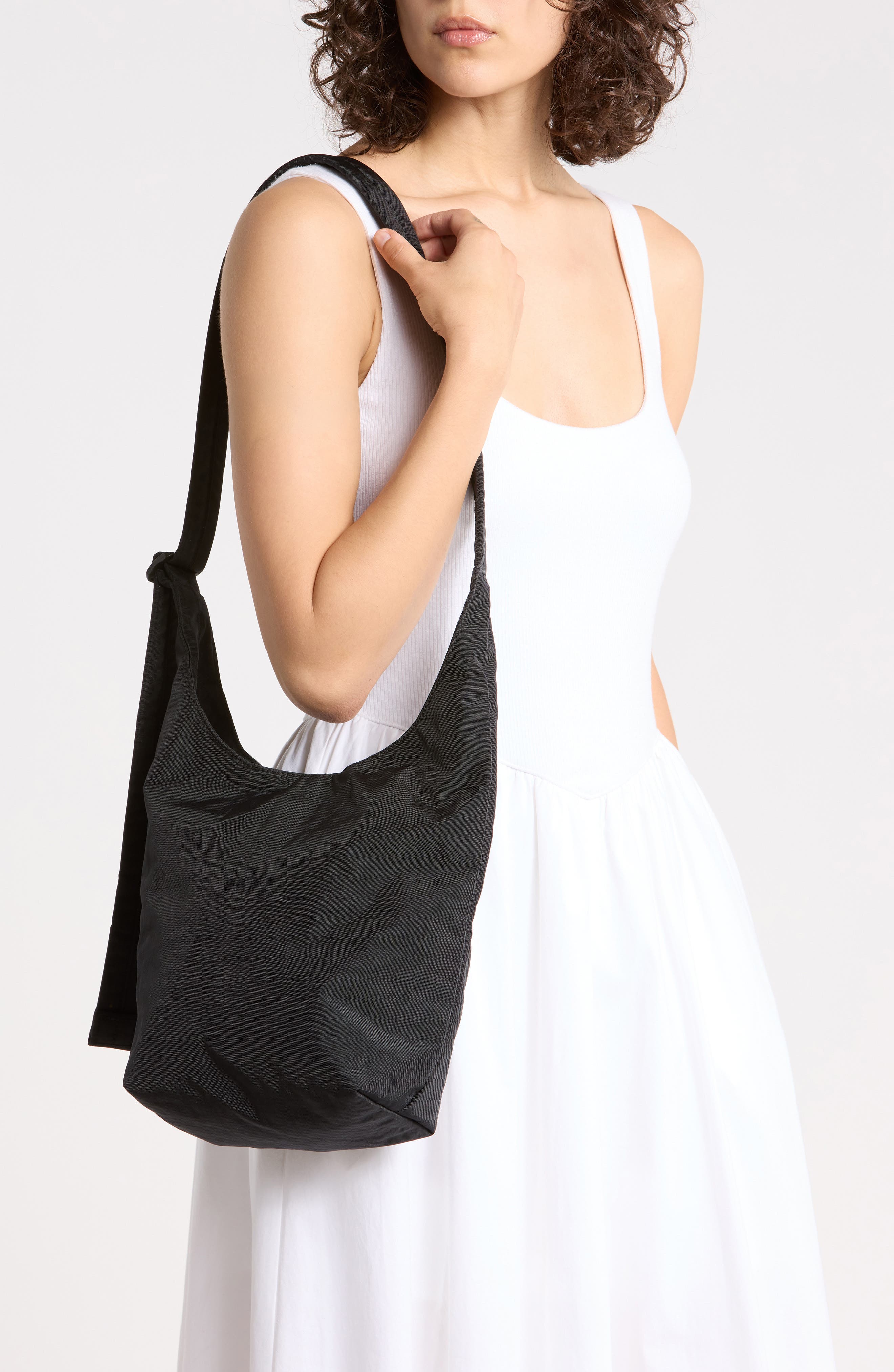 Baggu Small Nylon Sling Bag, Alternate, color, Black