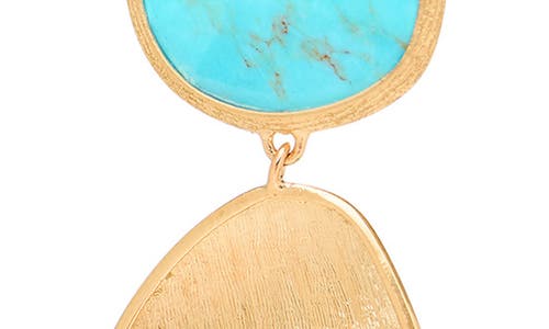 Marco Bicego Lunaria Turquoise Triple Drop Earrings In Gold