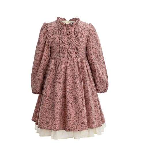 Sweet Cactus Kids' Floral Layered Dress In Pink