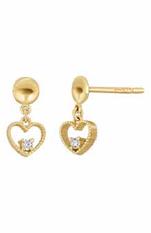 Bony Levy Icon 18K Yellow Gold Diamond Heart Drop Earrings