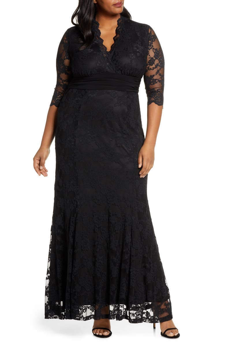 Kiyonna Screen Siren Lace Gown, Alternate, color,