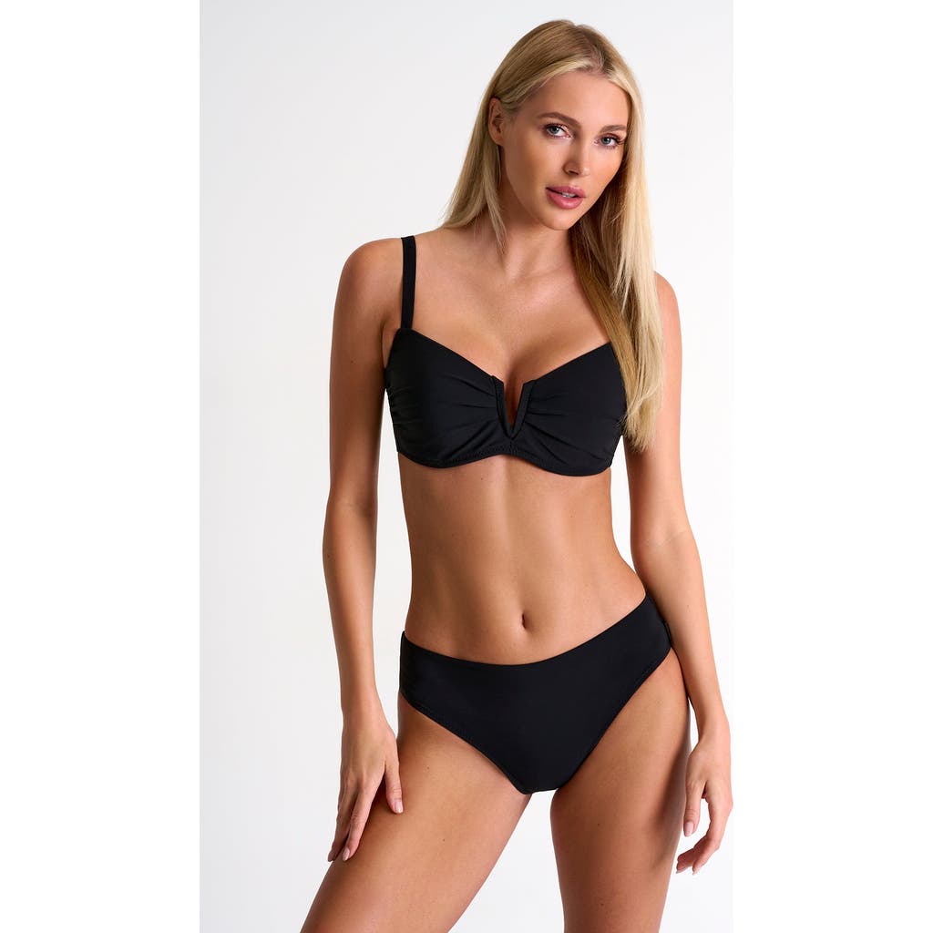 Shan Classic Mid-rise Bikini Bottom In Black