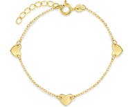 In Season Jewelry 14k Polished Heart Charm Bracelet