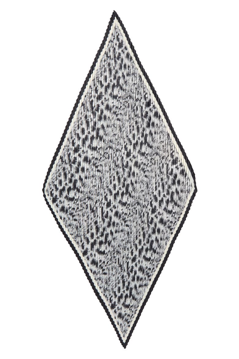 Pleated Spots on Spots Diamond Silk Scarf, Alternate, color, SILVER