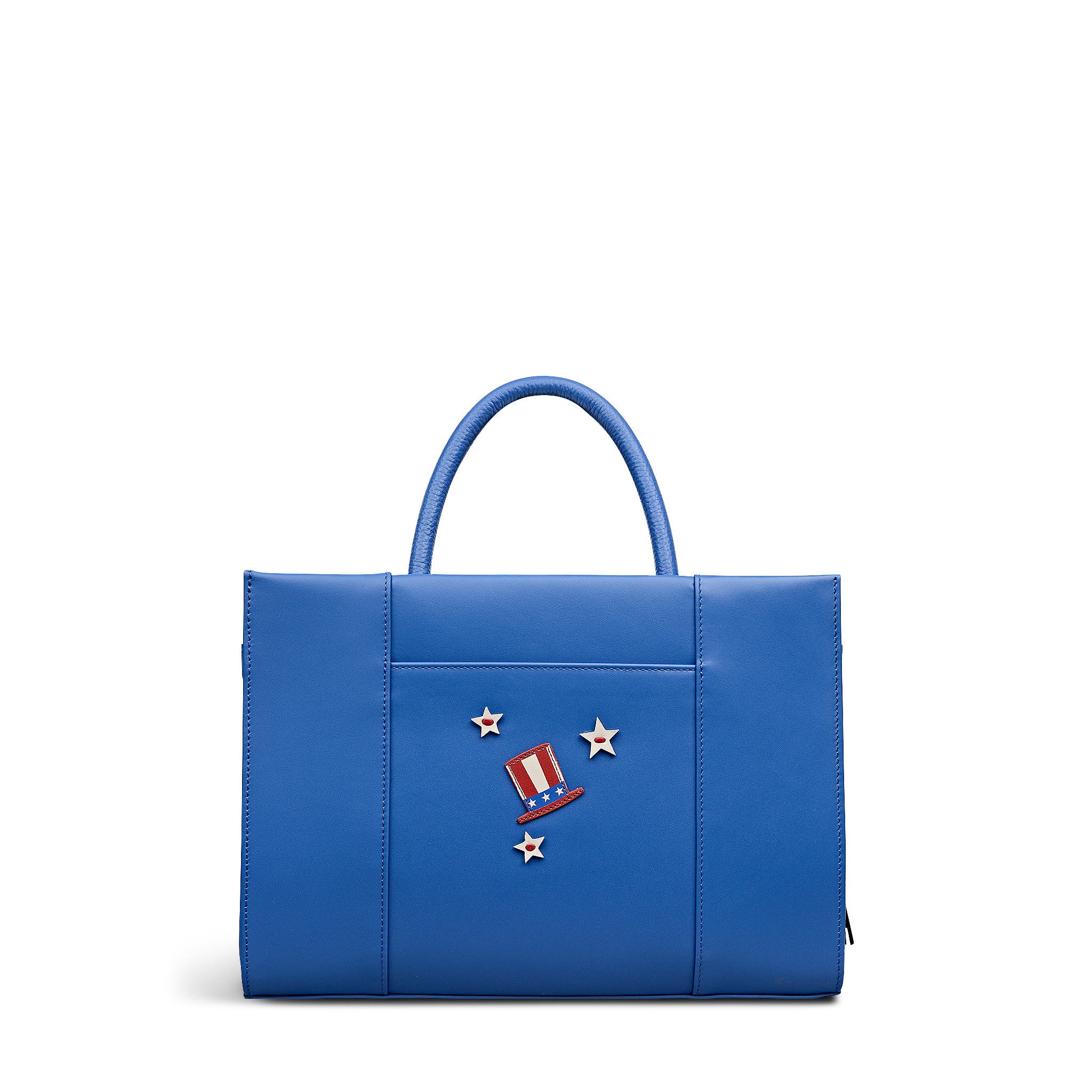 Radley Fireworks And Stripes Medium Ziptop Satchel Bag, Alternate, color, Cobalt