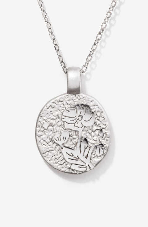 Silver Birth Flower Necklace