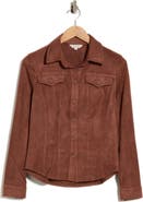 MAX STUDIO Faux Suede Button Front Shirt