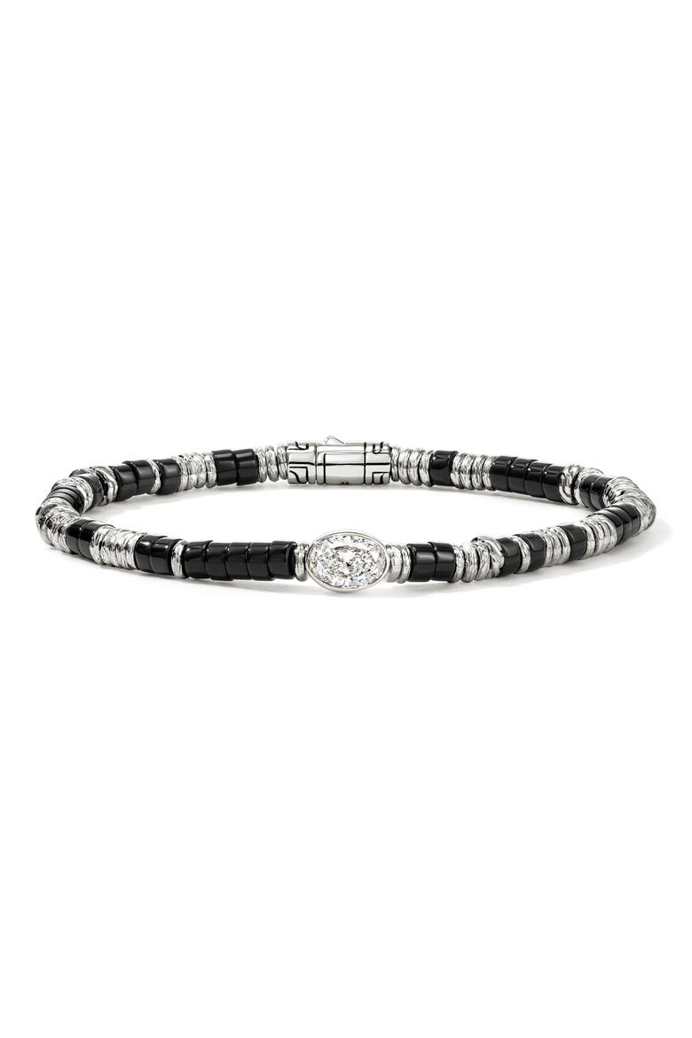 JH Lovestruck™ Heishi Bracelet, Sterling Silver, Hardstones, Lab-Grown Diamond, 1.0TCW, Main, color, SILVER